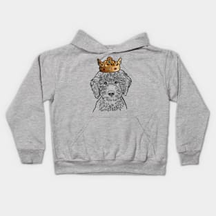 Labradoodle Dog King Queen Wearing Crown Kids Hoodie